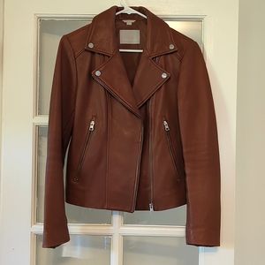 Soia & Kyo Brown Leather Moto Jacket
